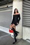 Madonna Collar Shardoned Knitting Short Dress - 3