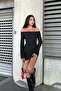 Madonna Collar Shardoned Knitting Short Dress - 5