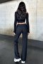 Palazzo Pants with High Waist, Elastic Waist Strap - 7