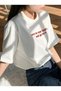 Women's White Zero Printed Oversize T-Shirt - 4