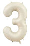 3 Year Old Themed Birthday Balloon Set in Retro Beige and Brown Tones - 2