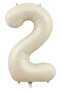 2 Year Old Themed Birthday Balloon Set in Retro Beige and Brown Tones - 2