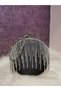 Women's Luxury Stone Satin Black Round Gown Clutch Portfolio Gown Night Wedding Bag