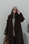 Brown Hilda Melton Coat with Pocket Detail Sleeves - 7