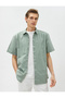 3sam60002hw 786 Green Men's Cotton Woven Tops Shirt - 3