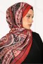 Retro Ethnic Pattern Cotton Soft Shawl Series - New Collection - Burgundy - Red - 3