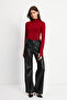 Women's Burgundy Toe Detailed Bodysuit - 8