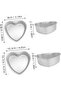 Cake Mold Heart Biscuit Heart-Shaped Aluminum 6 Pieces Mouth Diameter 10 cm Height 3 cm - 7