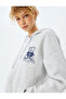 Raised Kangaroo Pocket Hooded Oversize Sweatshirt with Printed Back - 2