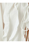 Flounces Ruffles Long Balloon Sleeve Front Tie Blouse - 6