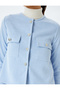 Appliqué Detail Long Sleeve Crew Neck Cropped Jacket - 5