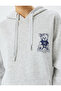 Raised Kangaroo Pocket Hooded Oversize Sweatshirt with Printed Back - 5