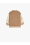 Snap Closure Pocket Applique Detailed Raised College Jacket - 2