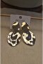 Bombeli Model, Oval Stylish, Two-Color, Hanging Steel Earrings (Lightweight, Does Not Add Weight to the Ear) - 2