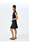 Slim Fit Half Zip Sleeveless Mini Polo Neck Dress - 2