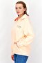 Women Hooded Neck Graphic Sweatshirt, Tropical Peach - 2