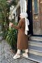 Women's Double Breasted Fleece Cashew Coat / M0108 - Tan - 6