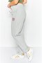 Women Regular Fit Embroidered Logo Jogger Pants, Grey - 3