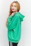 Women Hooded Neck Graphic Full Zip Sweatshirt, Island Green - 4