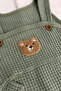 Baby Boy Embroidered Bear 2-Piece Salopet Set Long Sleeve Snap Fastener Newborn Outfit Socks Gift - 8