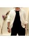 Men's White Oversize Plush Jacket - 4