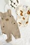 Baby Boy Embroidered Bear 2-Piece Salopet Set Long Sleeve Snap Fastener Newborn Outfit Socks Gift - 3