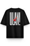 تي شيرت أسود كبير الحجم مطبوع عليه نصوص بسيطة على الظهر تي شيرت كبير الحجم مطبوع عليه نصوص للجنسين 1316