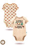 2-Piece 100% Cotton Organic Printed Snap Fastener Baby Bodysuit