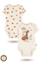 2-Piece 100% Cotton Organic Printed Snap Fastener Baby Bodysuit