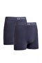 Flexible Breathable Comfortable Fabric Cotton Lycra Men's Navy Blue Boxer Anti-Sweat 2-Pack - 2
