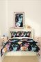 Cotton Satin Duvet Cover Set with Elastic Sheet Deluxe Double Size 3D Black - 5