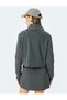 Zippered Slim Fit Stand Collar Long Sleeve Sweatshirt - 4