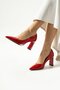 Women's Genuine Leather Heeled Shoes Red