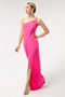 Women's Fuchsia One-Shoulder Slit Midi Dress - 3