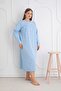 100% Cotton Seasonal Fabric Long Sleeve Plus Size Mother's Nightgown 813 - 2