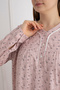 100% Cotton Seasonal Fabric Long Sleeve Plus Size Mother's Nightgown 813 - 4