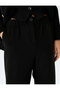 Elastic Waist High Waist Pocket Fabric Trousers - 5
