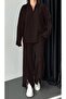 Zipper Detail Knitwear Sweater Trousers Double Set - 2