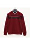 Men's Long Sleeve Slim Polo Neck T-Shirt - Czt-137 - Burgundy