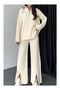 Zipper Detail Knitwear Sweater Trousers Double Set