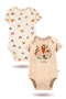 2-Piece 100% Cotton Organic Printed Snap Fastener Baby Bodysuit