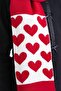 Children's Heart Patterned Pompom Scarf Beanie Set 7-9 & 10-12 Years Old Red Chkıds105 - 3