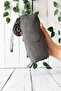 Crinkle / Clinker Single Zippered Wrist Strap Mobile Phone Clutch Bag Wallet Pen Holder Gray 1115H - 4