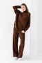 Ribbed Knitwear Set, Turtleneck Bottom Top Knitwear Set, Knitwear Sweater Trousers Double Set - 3
