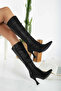 Lili (Oc Shoes) Pointed Toe Zippered Heeled Boots Black - 2