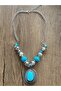 Antique Turquoise Beaded Women's Necklace - 4