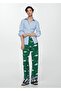 patterned straight cut pants - 5