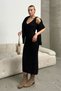 Women's Black High-Neck Knitted Motif Crop Sweater and Knitwear Dress Set Bc231004 - 8