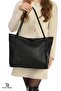 Original Large Volume Luxury Soft Leather Zippered Single Compartment Double Handle Large Hand Arm and Shoulder Bag - 5