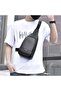 Men's Leather Cross Strap Shoulder and Waist Bag Suitable for Bidirectional Use - 2